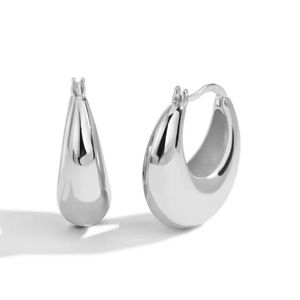 18kwg/18kg Huggies hoop earrings hoops chunky silver yellow gold white gold
